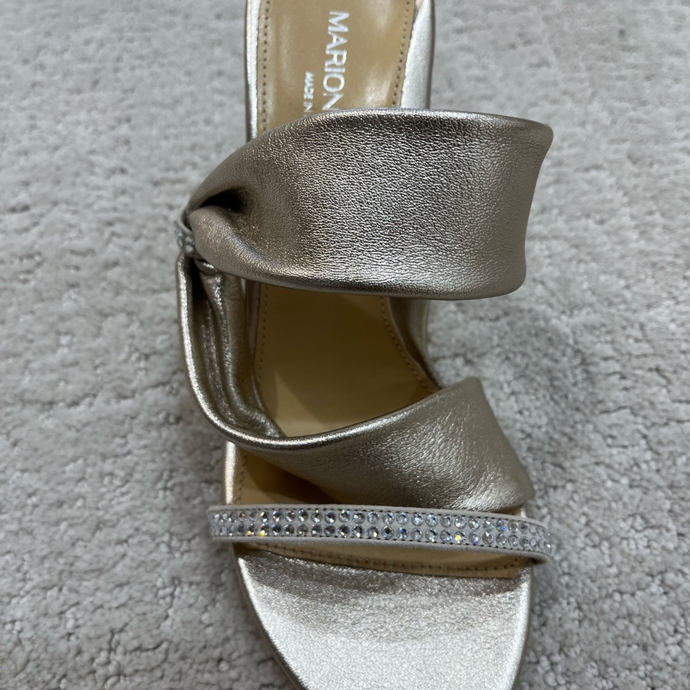 Marion Parke Beige Metallic Strappy Heels